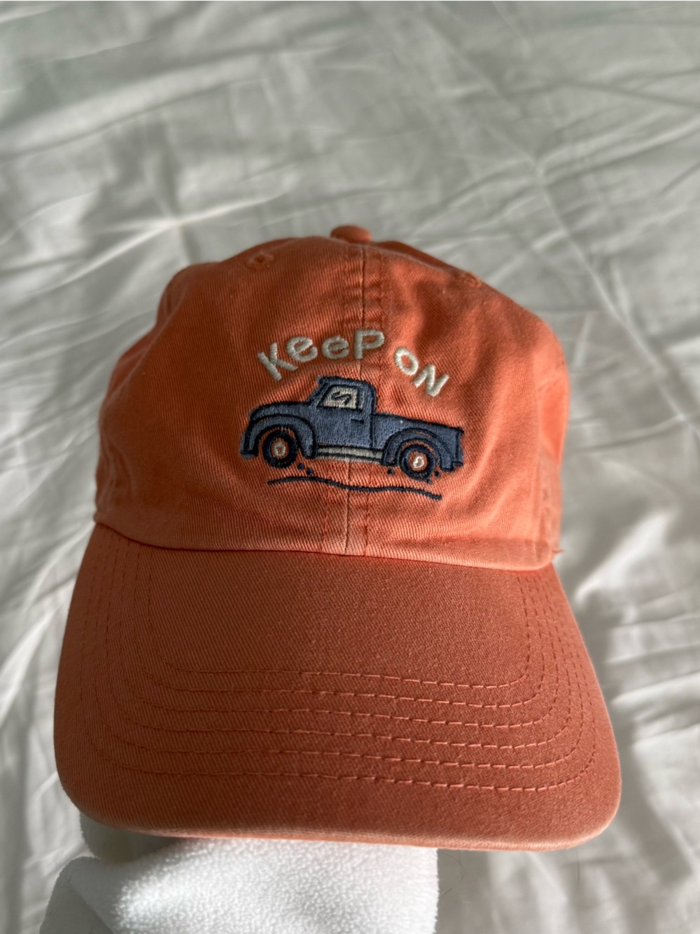 Life is Good Orange 'Keep On Trucking' Embroidered Baseball Cap